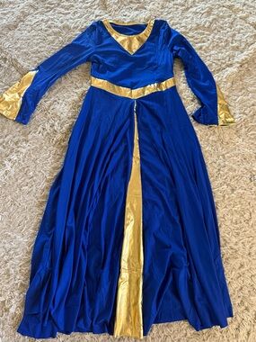 Royal Blue and Gold Theatrical Women's Dress